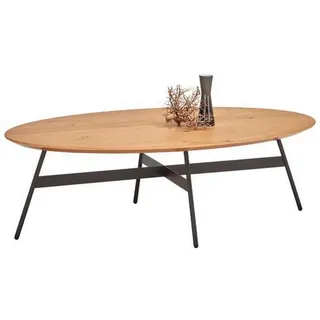 Venjakob Couchtisch , Anthrazit, Eichefarben , Holz, Metall , Wildeiche , furniert , oval , rund , 70x35x116 cm , Made in Germany, Dgm , Wohnzimmer, Wohnzimmertische, Couchtische, Couchtische rund