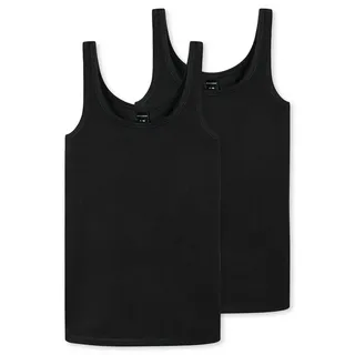 SCHIESSER Mädchen 2 PACK Unterwäsche Unterhemd Bio Baumwolle Multipack - 95/5 Organic Cotton - Größe 140 bis 176, schwarz_173528, 140