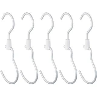 Relaxdays Haken für Kleiderstange 5er Set, Kleiderhaken, Metallhaken zum Aufhängen von Kleidung, Einhängehaken, silber