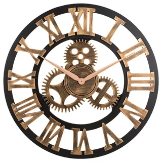 Oldtown Clocks Geräuschlose stille Gang Wanduhr 3d (Retro rustikale Land dekorative Luxus Kunst großen hölzernen Jahrgang für Haus Erwärmung Geschenk) 23 Zoll Roman-anti-Bronze