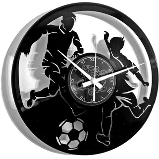 Instant Karma Clocks | Fußball Wanduhr mit Spielern – Geschenk für Kinder, Trainer & Fans | Geräuschlosem Quarzwerk | Geschenkidee für Küche, Schlafzimmer, Wohnzimmer