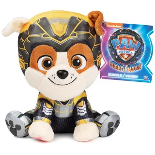 GUND PAW Patrol Der Mighty Kinofilm Rubble, 15 cm - original Plüschtier zum Kinofilm 2023, zum Nachspielen der Lieblingsszenen und treuer Begleiter, Spielzeug für Kinder ab 1 Jahr