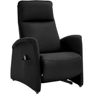 Valdera Fernsehsessel , Schwarz , Kunststoff , Echtleder , Semi-Anilinleder , 79x114x87-176 cm , Goldenes M , Lederauswahl, Stoffauswahl, Netzbetrieb, Herz-Waage-Funktion , Wohnzimmer, Sessel, Ledersessel