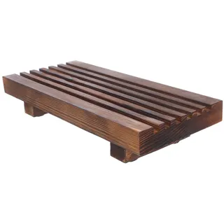 Cabilock Badezimmer Ablage aus Holz, Rustikales Kosmetiktablett Organizer für Seifenspender und Waschbecken Zubehör Dekorativer Holz Displayständer für Kleine Räume, 8.66X3.94X1.57In