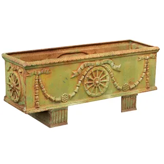 Biscottini - Balkon-Blumentopfhalter für Geländer - 125 x 40 x 50 cm (L x T x H) - Gusseisen - Antikes Finish