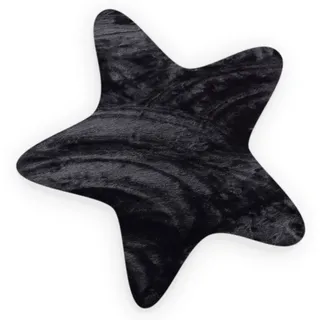 OTTO home Fellteppich »Guidel« sternförmig 30 mm Höhe Kunstfell, Kuschelteppich, Uni Farben, super weich, Wohnzimmer, schwarz