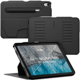 ZUGU CASE iPad Air 11 (M4 2026/M3 2025/M2 2024) & iPad Air 5./4. Generation (2022/2020) 10.9 Zoll schlanke Schutzhülle 8 Winkel-Ständer magnetisch, Aufladen iPad Stiftes Auto Sleep/Wake UP [Schwarz]