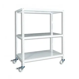 Biedrax Regal mit Rollen Biedrax, weiss - 75 x 150 x 110 cm, 3 Fachböden