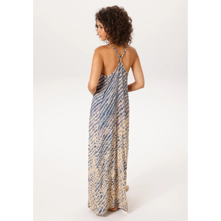 Sommerkleid ANISTON CASUAL, Damen, Gr. 38, N-Gr, blau, vanille, Web, Obermaterial: 100% Viskose, bedruckt, lässig geschnitten knöchellang, Kleider Sommerkleid, mit Batikmuster im Farbverlauf - NEUE KOLLEKTION, Topseller