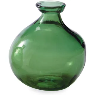 Mud Pie Kleine Vase aus recyceltem Glas, Spanisch, abgerundet, Grün