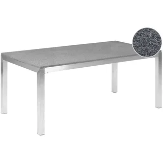 Beliani Gartentisch 180 x 90 x 76 cm Grau/Schwarz/Silber