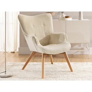 s-style möbel Lounge-Sessel Cordstoff 71 x 96 x 86 cm Beige