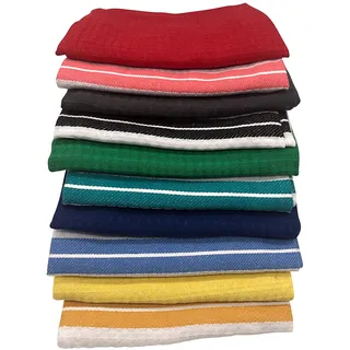 Cenocco CC9066 Geschirrtücher, Baumwolle, Waffelmuster, 100% Baumwolle, hochwertig, dicht gewebt, Blau, klein, 10 Stück