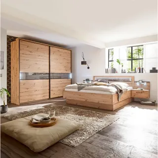 Xora Bettanlage , Eichefarben , Metall, Kunststoff, Holzwerkstoff , 180x200 cm , Lattenrosthöhe individuell einstellbar, für Elektrolattenrost geeignet,Soft-Close-System , Schlafzimmer, Komplette Schlafzimmer und Serien, Schlafzimmerserien