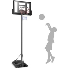 COSTWAY Basketballständer 260-305 cm höhenverstellbar, Basketballkorb mit Ständer & 2 Rädern, Korbanlage für Kinder, Erwachsene, mobiles Basketballanlage Indoor Outdoor