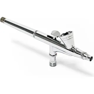 Wiltec Airbrush Pistole Typ 135 mit Double Action Funktion, Düse Ø 0,3 mm, 2 ml Farbbecher, Pipette, Adapter für Modellbau, Nailart usw.