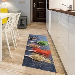 Andiamo Läufer »Kitchen« rechteckig 3 mm Höhe Vinyl-Küchenläufer, moderne Küchenmotive, Pasta, Gewürze, Kaffee, bunt