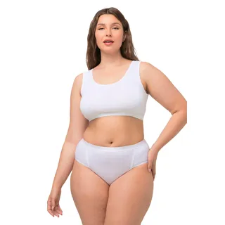 Ulla Popken Damen große Größen Übergrößen Plus Size Bustier, Schlupfform, einfarbig schneeweiß 66+ 791580200-66+