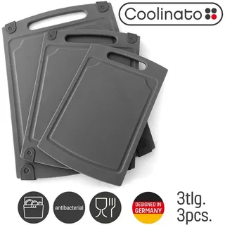 Coolinato Schneidebrett-Set Kunststoff 3-tlg. 3 Größen  - Grau