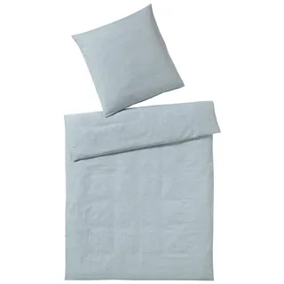 elegante Leinen-Bettwäsche Pure Farbe pastell-grün Größe 200x200+2x80x80cm - Grün