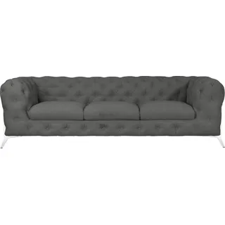 Home Affaire Chesterfield Sofa Polyester 3-Sitzer Grau