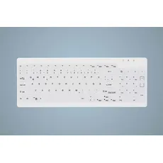 Active Key Hygiene Compact Ultraflat Keyboard with NumPad Fully Sealed Watertight USB White MAC (DE, Kabelgebunden), Tastatur, Weiss