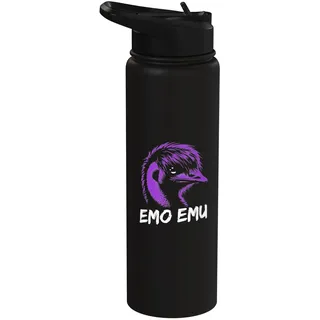 Emo Emu - Lustiges Wortspiel Vintage Emu Running Bird Stainless Steel Insulated Water Bottle