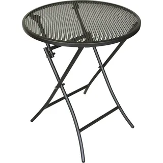 DEGAMO Gartentisch Bistrotisch Klapptisch MOCCA 60cm rund, Stahl + Streckmetall eisengrau, klappbar - Grau