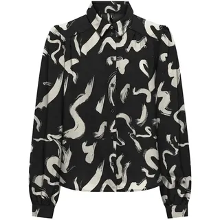 ONLY Damen Onlnova Life Elite L/S Emma Shirt Top, Black/AOP:592 Charm Boho, Medium