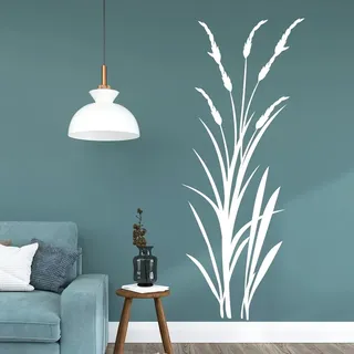 tjapalo®vr32 Wandtattoo Schilf und Gräser Strauch Wandaufkleber Wandtattoo pflanzen weis Wohnzimmer pflanze Gras, Farbe: braun (kaffee), Größe: H120XB48cm