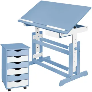 tectake Schreibtisch ,pflegeleicht,blau , Holz , Rechteckig , 55x94x109 cm , Babymöbel & Kindermöbel, Kinderzimmer & Jugendzimmer, Kinderschreibtische
