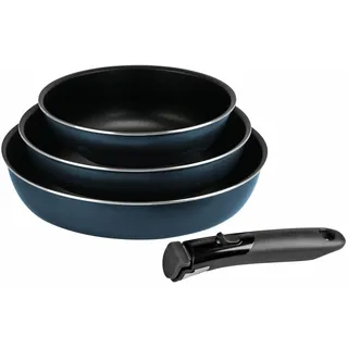 Sitram 714253 Pfannen aus gepresstem Aluminium, Durchmesser 20/24/28 cm, Antihaftbeschichtung, 2-lagig, Metall, matt, abnehmbarer Griff, für alle Herde, auch Induktion, 3 Stück