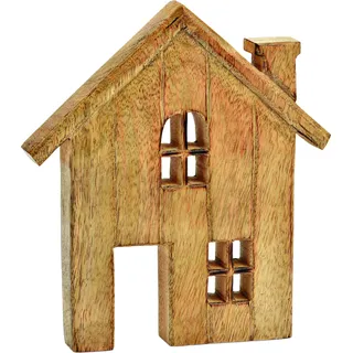 Aufsteller HAUS aus Mango Holz - ca. 20 x 18 cm - Deko in natur