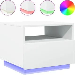 vidaXL Couchtisch mit LED-Leuchten Weiß 50x49x40 cm - Weiß