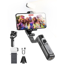 hohem iSteady XE Kit Gimbal für Smartphone, 3-Achsen Stabilisator für iPhone & Android mit Magnetisch Verstellbarem Fülllicht, Tragbarer Handy-Stabilisator für Videoaufnahmen/YouTube/TikTok