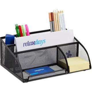 Relaxdays Schreibtisch-Organizer 5 Fächer 25,5 x 18,0 x 10,5 cm