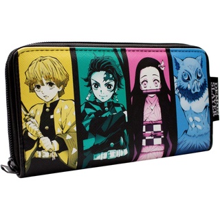 Animation Demon Slayer Corps Charaktere Atmungsstil Nezuko Portemonnaie Clutch Münzfach & Kartenhalter, Mehrfarbig