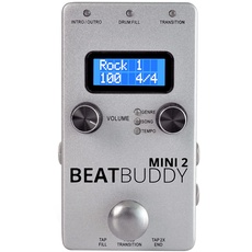 Singular Sound Beat Buddy Mini 2, Pedal Drumcomputer (Live Beat Steuerung ohne Programmierung, 16 Bit High Quality Sounds, mit monochromem LCD Display und ergonomischem Taster)