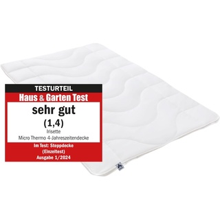 IRISETTE Micro Thermo 4-Jahreszeitendecke, Steppbett mit Bezug aus softer Microfaser für alle Jahreszeiten, 220 x 240 cm, Öko Tex zertifiziert, produziert nach deutschem Qualitätsstandard