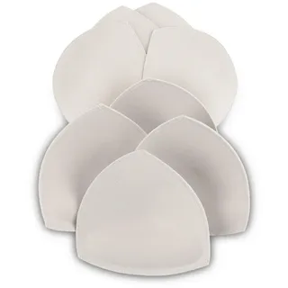 SERMICLE BH-Pad-Einsätze, 4 Paar, BH-Pads genäht, gepolstert, für Sport-BH A/B oder C/D, D/E Körbchen, Beige oder Schwarz, Weiß optional
