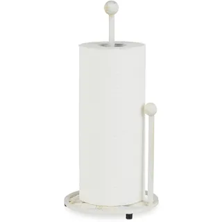 Relaxdays Küchenrollenhalter stehend Retro Design Weiß
