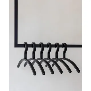 Metallbude Kleiderbügel FAY - 6er Set Schwarz - Bügel Kunststoff - Modernes & Platzsparendes Design - Leichtes Material - 46 cm