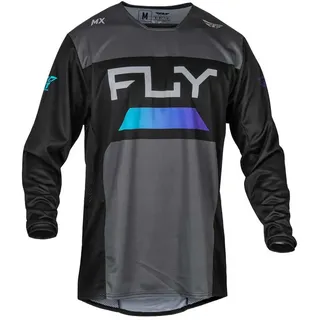 FLY RACING Kinetic Reload, Trikot - Schwarz/Dunkelgrau/Blau / XL