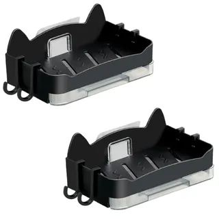 2 Stück Seifenhalter für die Dusche, Wand-Seifenhalter, niedliche Katzen-Seifenschale mit Ablauf und 4 Haken für Badezimmer und Küche (Schwarz)