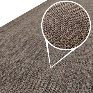 ANRO Läufer In-/Outdoor Teppich wasserfest Balkon Teppich auch für Balkon und Terasse Flur Bodenmatte wetterfest Braun Abwaschbar 200 x 67cm