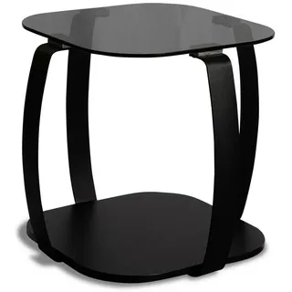 Xora Couchtisch , Schwarz , Metall, Glas , quadratisch , eckig, Bodenplatte , 45x50x45 cm , einfacher Aufbau , Wohnzimmer, Wohnzimmertische, Couchtische, Couchtische eckig