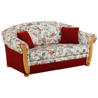 Home Affaire 2-Sitzer »Milano, Schlafsofa im Landhaus-Stil, bequem, Liegefläche 188/124cm« mit Bettfunktion, rot