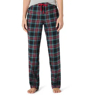 Amazon Essentials Damen Pyjamahose aus Flanell, Schwarz Karomuster, XS