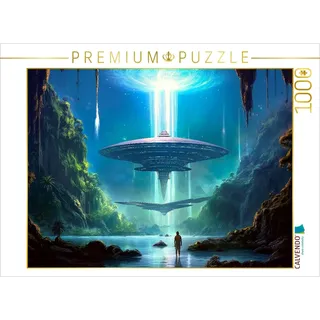 CALVENDO Puzzle Science Fiction - Reise zu fremden Planeten - Reise nach Oben | 1000 Teile Lege-Größe 64 x 48 cm Foto-Puzzle für glückliche Stunden