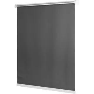 Ventanara® Rollo ohne Bohren schnurlos Springrollo inklusive Klemmträgern (grau (raumverdunkelnd), 80 x 150 cm)